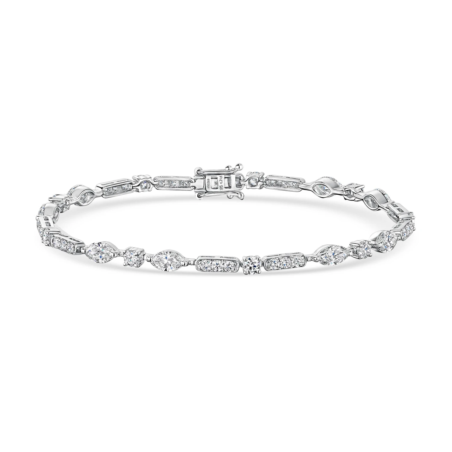 Chisholm Hunter 9ct White Gold Mixed Cut 4.21ct Diamond Bracelet 3 Chisholm Hunter 9ct White Gold Mixed Cut 4.21ct Diamond Bracelet