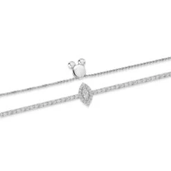 Chisholm Hunter 9ct White Gold Marquise 1.00ct Diamond Cluster Toggle Bracelet -Chisholm Hunter 15 122 03 0076 d2