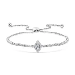 Chisholm Hunter 9ct White Gold Marquise 1.00ct Diamond Cluster Toggle Bracelet