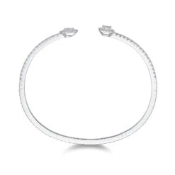 Chisholm Hunter 18ct White Gold Pear Emerald & Brilliant Cut 1.08ct Diamond Crossover Bangle 17 Chisholm Hunter 18ct White Gold Pear Emerald & Brilliant Cut 1.08ct Diamond Crossover Bangle -Chisholm Hunter 15 123 01 0047 wwhite gold diamond bangle