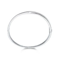 Chisholm Hunter 18ct White Gold Round Brilliant 2.37ct Diamond Crossover Bangle -Chisholm Hunter 15 123 01 0049 white gold twist bangle