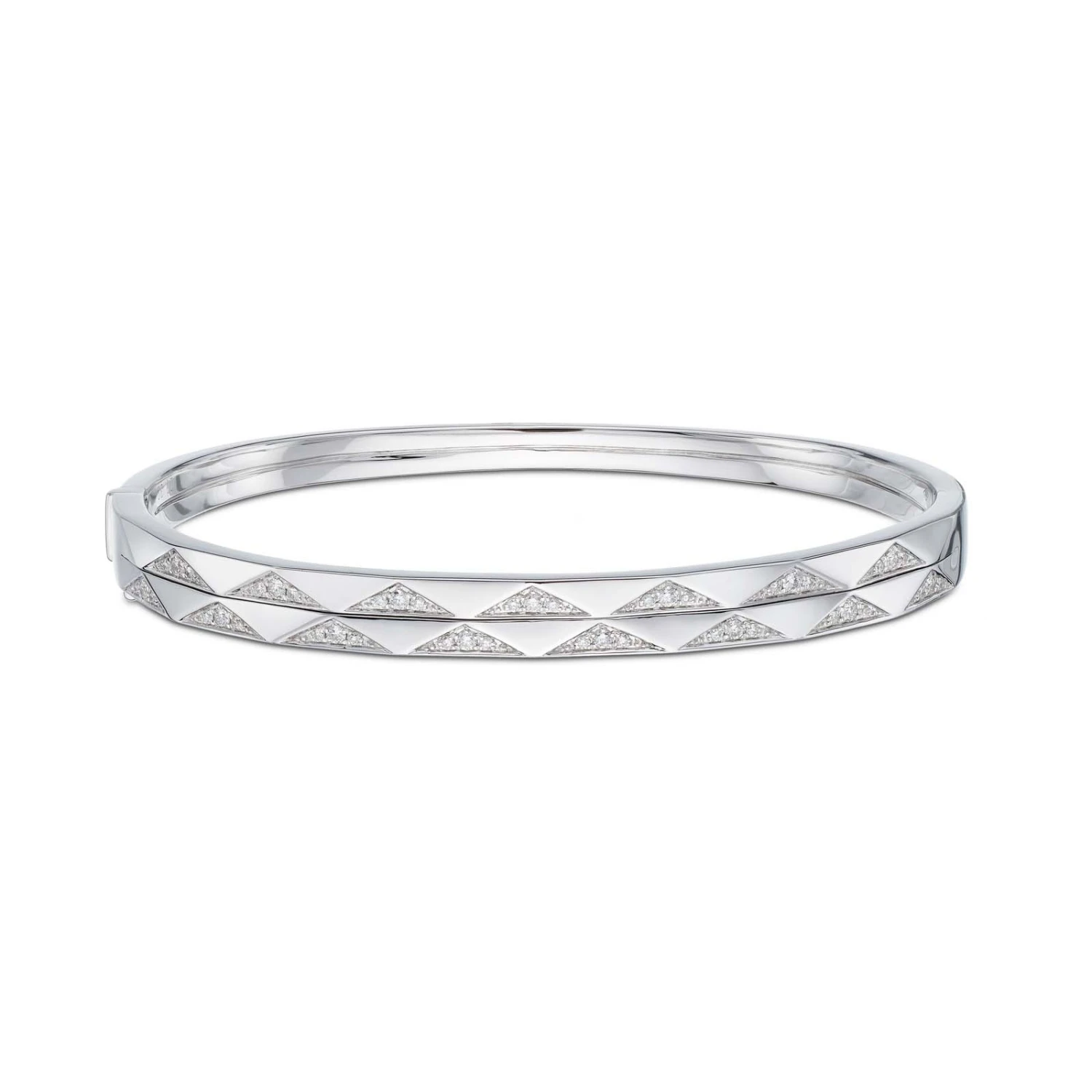 Chisholm Hunter 18ct White Gold Round Brilliant 0.35ct Diamond Geometric Bangle 5 Chisholm Hunter 18ct White Gold Round Brilliant 0.35ct Diamond Geometric Bangle - Image 3