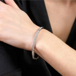 Chisholm Hunter 18ct White Gold Round Brilliant 1.00ct Diamond Double Row Bangle 7 Chisholm Hunter 18ct White Gold Round Brilliant 1.00ct Diamond Double Row Bangle -Chisholm Hunter 15 123 01 0052 om 2 2