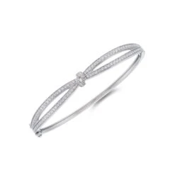Chisholm Hunter 18ct White Gold Round Brilliant 1.30ct Diamond Knot Bangle