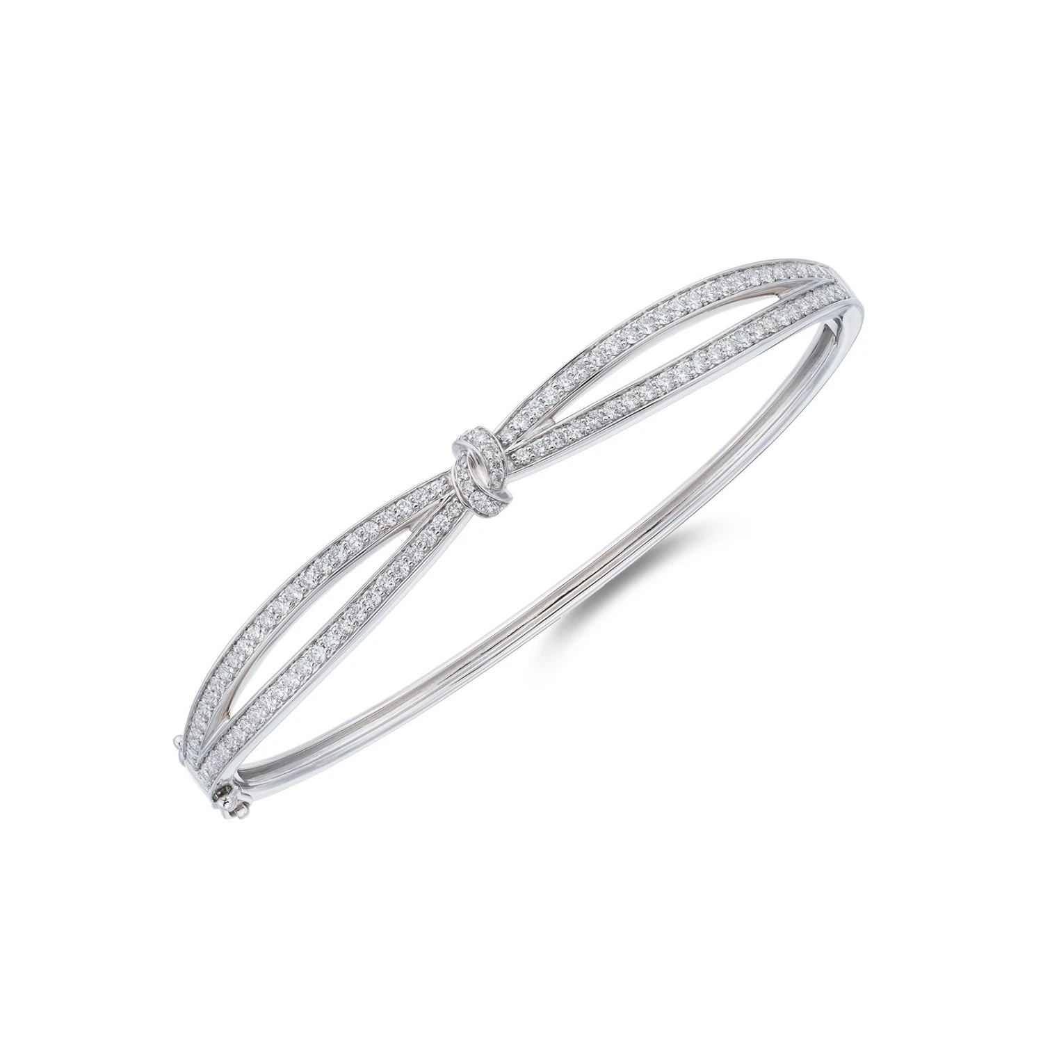 Chisholm Hunter 18ct White Gold Round Brilliant 1.30ct Diamond Knot Bangle 3 Chisholm Hunter 18ct White Gold Round Brilliant 1.30ct Diamond Knot Bangle