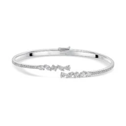 Chisholm Hunter 18ct White Gold Mixed Cut 1.53ct Diamond Bangle -Chisholm Hunter 15 123 01 0055 d1