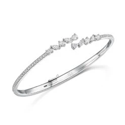 Chisholm Hunter 18ct White Gold Mixed Cut 1.53ct Diamond Bangle