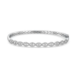 Chisholm Hunter 18ct White Gold Round Brilliant 1.22ct Diamond Open Wave Tennis Bangle -Chisholm Hunter 15 123 01 0058 d1