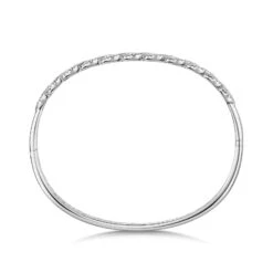 Chisholm Hunter 18ct White Gold Round Brilliant 1.22ct Diamond Open Wave Tennis Bangle -Chisholm Hunter 15 123 01 0058 d2