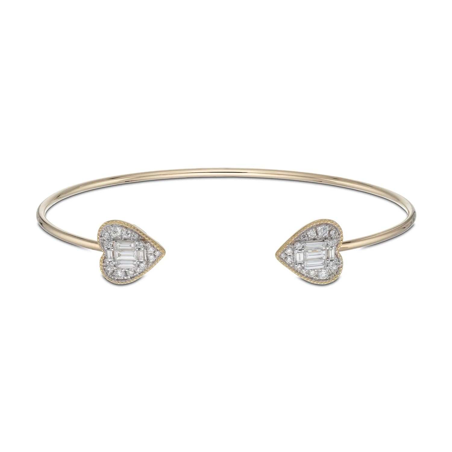 Chisholm Hunter 18ct Yellow Gold Mixed Cut 0.63ct Diamond Heart Cluster Bangle 5 Chisholm Hunter 18ct Yellow Gold Mixed Cut 0.63ct Diamond Heart Cluster Bangle - Image 3