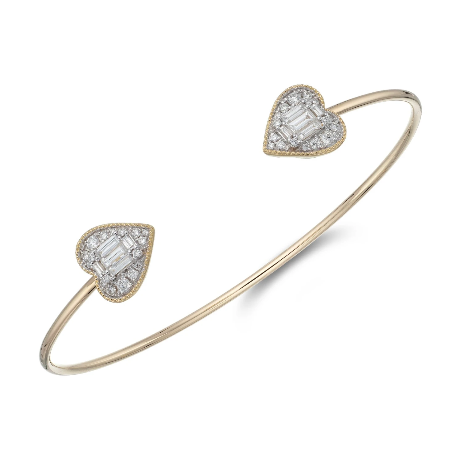 Chisholm Hunter 18ct Yellow Gold Mixed Cut 0.63ct Diamond Heart Cluster Bangle 3 Chisholm Hunter 18ct Yellow Gold Mixed Cut 0.63ct Diamond Heart Cluster Bangle