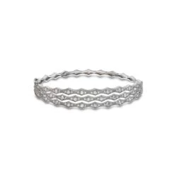 Chisholm Hunter 1857 9ct White Gold Brilliant Cut 1.00ct Diamond Bangle -Chisholm Hunter 15 123 03 0048 1