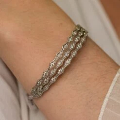 Chisholm Hunter 1857 9ct White Gold Brilliant Cut 1.00ct Diamond Bangle -Chisholm Hunter 15 123 03 0048 lifestyle