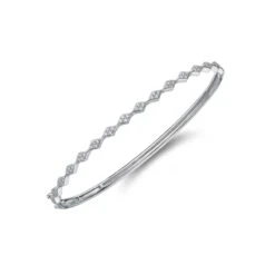 Chisholm Hunter 1857 9ct White Gold Brilliant Cut 0.50ct Diamond Bangle