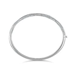 Chisholm Hunter 9ct White Gold 2.00ct Diamond Twist Bangle -Chisholm Hunter 15 123 03 0057 d2