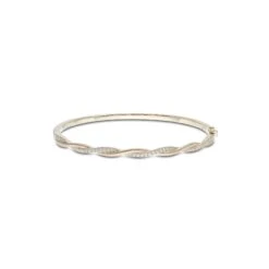 Chisholm Hunter 9ct Yellow Gold 0.40ct Diamond Twist Bangle -Chisholm Hunter 15 123 04 0021b