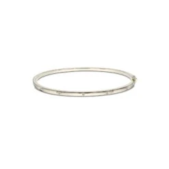 Chisholm Hunter 9ct Yellow Gold Rub Over 0.05ct Diamond Hinge Bangle -Chisholm Hunter 15 123 04 0025b