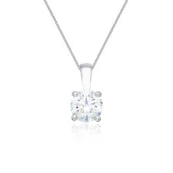 Chisholm Hunter 18ct White Gold Brilliant Cut 1.50ct Diamond Pendant Necklace