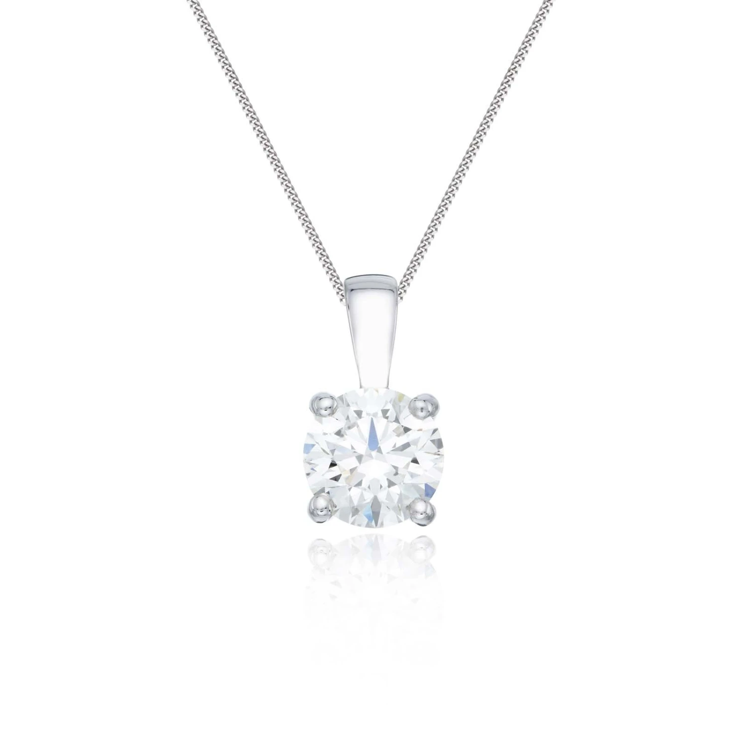 Chisholm Hunter 18ct White Gold Brilliant Cut 1.50ct Diamond Pendant Necklace 3 Chisholm Hunter 18ct White Gold Brilliant Cut 1.50ct Diamond Pendant Necklace