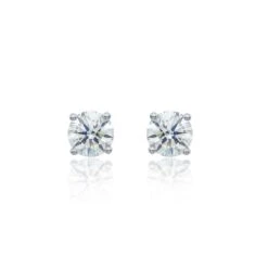 Chisholm Hunter 18ct White Gold Brilliant Cut 4.00ct Diamond Stud Earrings