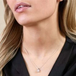 Chisholm Hunter 18ct White Gold Emerald Cut 1.00ct Lab Grown Diamond Pendant -Chisholm Hunter 15 130 01 0003 om 1