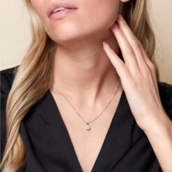 Chisholm Hunter 18ct White Gold Round Brilliant Cut 1.00ct Lab Diamond Pendant