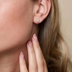 Chisholm Hunter 18ct White Gold 1.00ct Oval Lab Grown Diamond Earrings