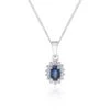 Chisholm Hunter 9ct White Gold 0.06ct Diamond And Sapphire Halo Pendant -Chisholm Hunter 16 125 01 0068
