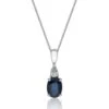 Chisholm Hunter 9ct White Gold 0.05ct Diamond And Sapphire Pendant Necklace 1 Chisholm Hunter 9ct White Gold 0.05ct Diamond And Sapphire Pendant Necklace -Chisholm Hunter 16 125 01 0072
