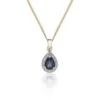 Chisholm Hunter 9ct Yellow Gold 0.04ct Diamond And Sapphire Halo Pendant