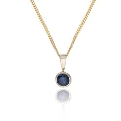 Chisholm Hunter 9ct Yellow Gold Sapphire Rub Over Pendant