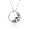Chisholm Hunter 18ct White Gold Brilliant Diamond 0.59ct And Sapphire 0.94ct Rub Over Pendant -Chisholm Hunter 16 125 03 0076