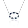 Chisholm Hunter 18ct White Gold 0.35ct Sapphire And 0.40ct Round Brilliant Diamond Oval Pendant -Chisholm Hunter 16 125 03 0078 p 1