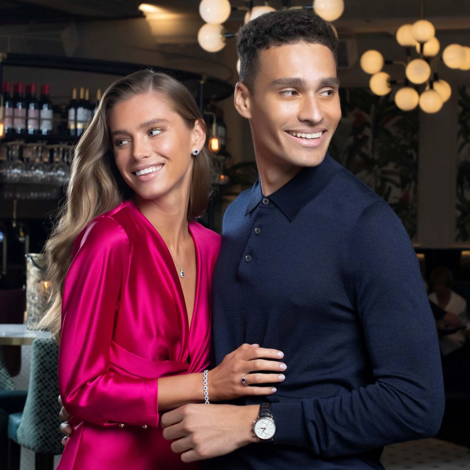 Chisholm Hunter 18ct White Gold 0.53ct Diamond And 0.17ct Sapphire Oval Halo Pendant 4 Chisholm Hunter 18ct White Gold 0.53ct Diamond And 0.17ct Sapphire Oval Halo Pendant - Image 2