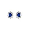 Chisholm Hunter 18ct White Gold 0.95ct Oval Cut Sapphire And Diamond Earrings -Chisholm Hunter 16 125 07 0070 1