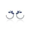 Chisholm Hunter 18ct White Gold Marquise Cut Sapphire And Mixed Cut Diamond 0.90ct Open Circle Earrings -Chisholm Hunter 16 125 07 0080 hero
