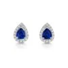 Chisholm Hunter 18ct White Gold Pear Cut 0.22ct Sapphire And 1.19ct Diamond Halo Earrings -Chisholm Hunter 16 125 07 0090 p 1