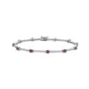 Chisholm Hunter 9ct White Gold Diamond 0.54ct And Ruby 1.10ct Bracelet