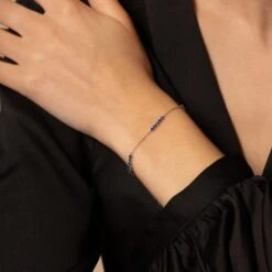 Chisholm Hunter 9ct White Gold 0.45ct Sapphire Bracelet -Chisholm Hunter 16 125 09 0013 lifestyle b