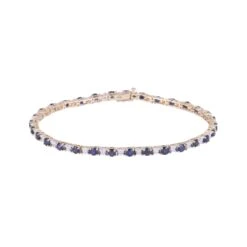 Chisholm Hunter 9ct Yellow Gold 4.25ct Round Brilliant Cut Sapphire And Diamond Bracelet