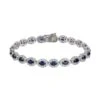 Chisholm Hunter 18ct White Gold Oval Cut Sapphire 10.88 Diamond Halo Bracelet -Chisholm Hunter 16 125 11 0014 hero