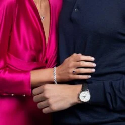 Chisholm Hunter 18ct White Gold Oval Cut Sapphire 10.88 Diamond Halo Bracelet -Chisholm Hunter 16 125 11 0014 om 1 campaign