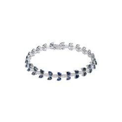 Chisholm Hunter 18ct White Gold Pear Cut Sapphire And Diamond 9.50ct Fancy Bracelet