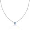 Chisholm Hunter 18ct White Gold Heart Cut Sapphire 2.07ct Diamond Tennis Necklace