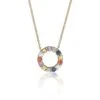 Chisholm Hunter 9ct Yellow Gold Brilliant Cut 0.37ct Rainbow Sapphire And Diamond Circle Necklace -Chisholm Hunter 16 125 24 0001 hero