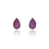 Chisholm Hunter 9ct White Gold Pear Cut Ruby Rub Over Earrings -Chisholm Hunter 16 126 05 0026 p 1 1