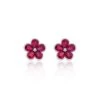 Chisholm Hunter 18ct White Gold Pear Cut 0.84ct Ruby And 0.01ct Diamond Flower Earrings 2 Chisholm Hunter 18ct White Gold Pear Cut 0.84ct Ruby And 0.01ct Diamond Flower Earrings -Chisholm Hunter 16 126 07 0046