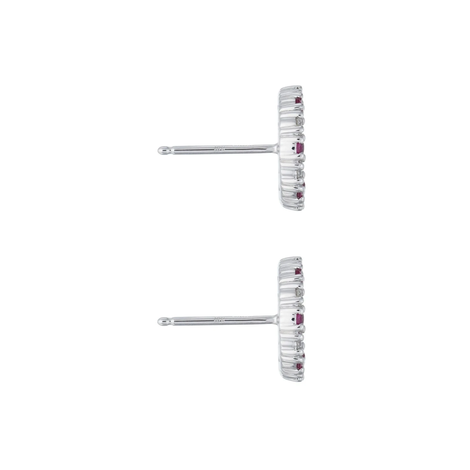 Chisholm Hunter 18ct White Gold 0.42ct Ruby And 0.40ct Round Brilliant Diamond Circle Earrings 5 Chisholm Hunter 18ct White Gold 0.42ct Ruby And 0.40ct Round Brilliant Diamond Circle Earrings - Image 3