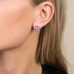 Chisholm Hunter 18ct White Gold 0.42ct Ruby And 0.40ct Round Brilliant Diamond Circle Earrings 8 Chisholm Hunter 18ct White Gold 0.42ct Ruby And 0.40ct Round Brilliant Diamond Circle Earrings -Chisholm Hunter 16 126 07 0047 ls 1