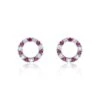 Chisholm Hunter 18ct White Gold 0.42ct Ruby And 0.40ct Round Brilliant Diamond Circle Earrings -Chisholm Hunter 16 126 07 0047 p 1